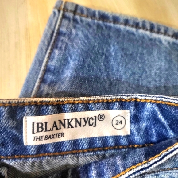 NWT BLANKNYC Baxter Ribcage Straight Leg Darkwash Denim Jean Sz 24 - Picture 8 of 10